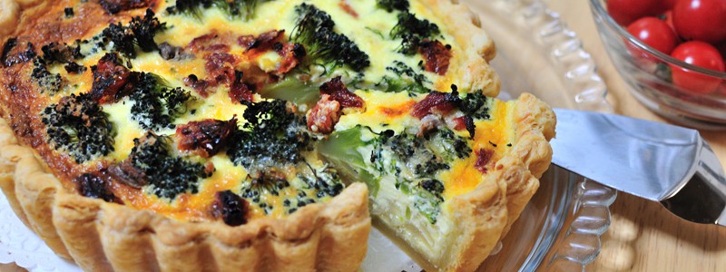 Quiche Anchovy, Dried Tomatoes, Broccoli